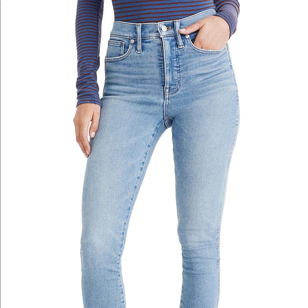 Madewell 9’’ high rise skinny jeans light wash 28